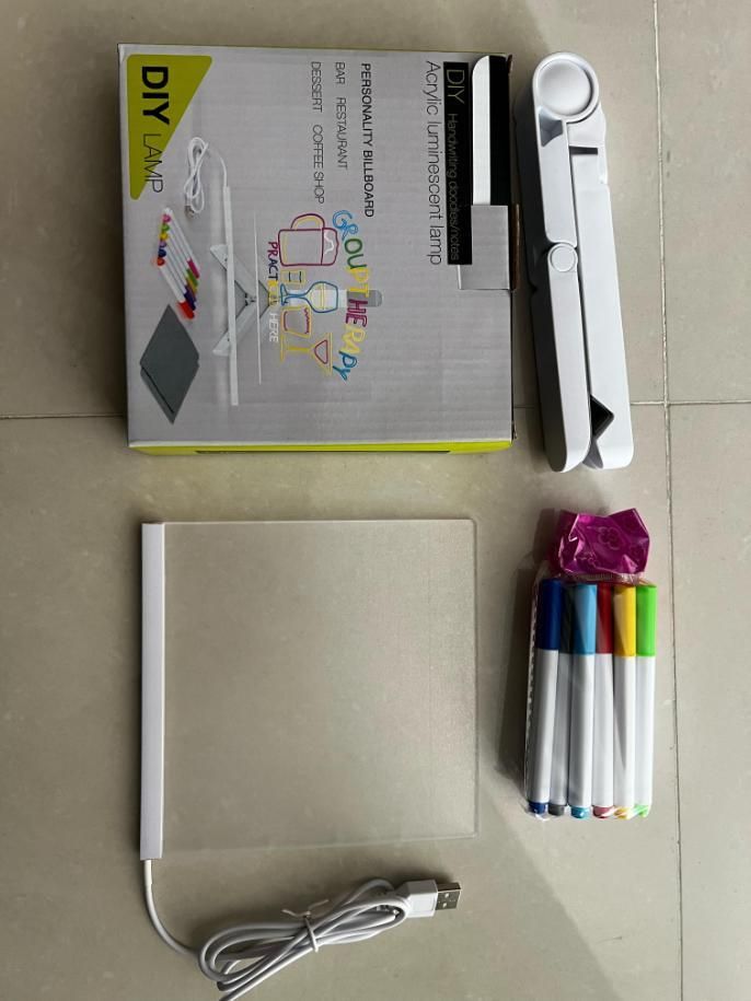 3D LED Glow Board – Transparent Acrylic Writing Pad with Night Light & Erasable Pen