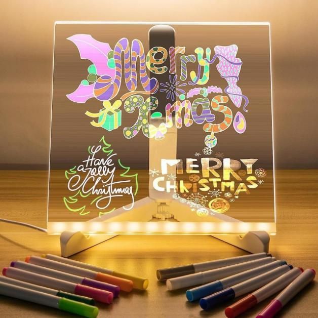 3D LED Glow Board – Transparent Acrylic Writing Pad with Night Light & Erasable Pen