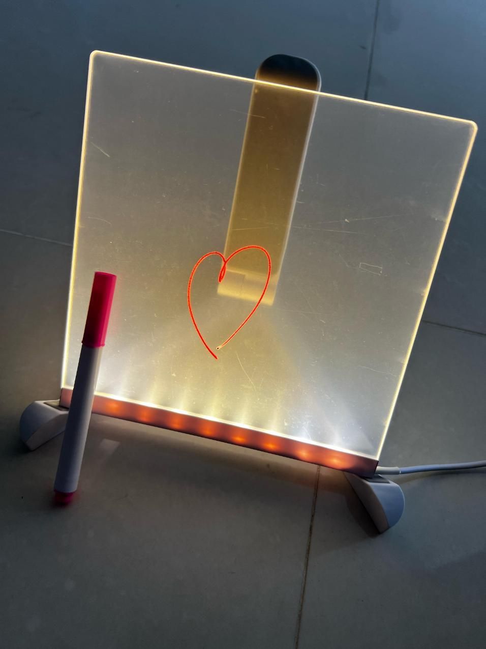 3D LED Glow Board – Transparent Acrylic Writing Pad with Night Light & Erasable Pen