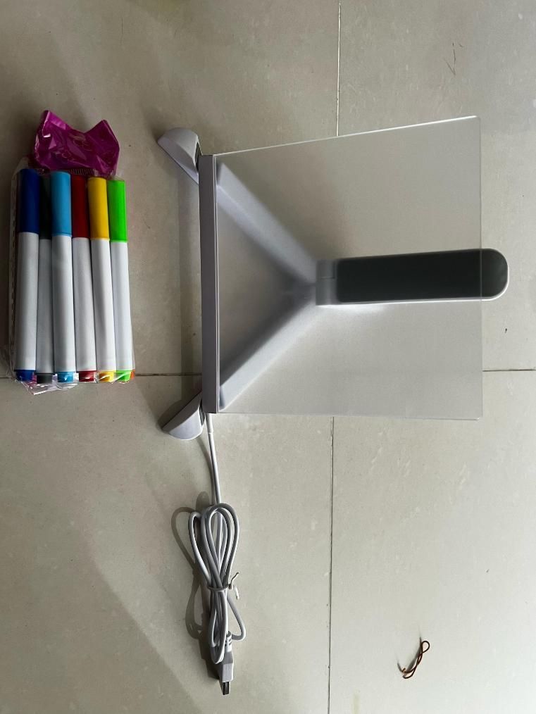 3D LED Glow Board – Transparent Acrylic Writing Pad with Night Light & Erasable Pen