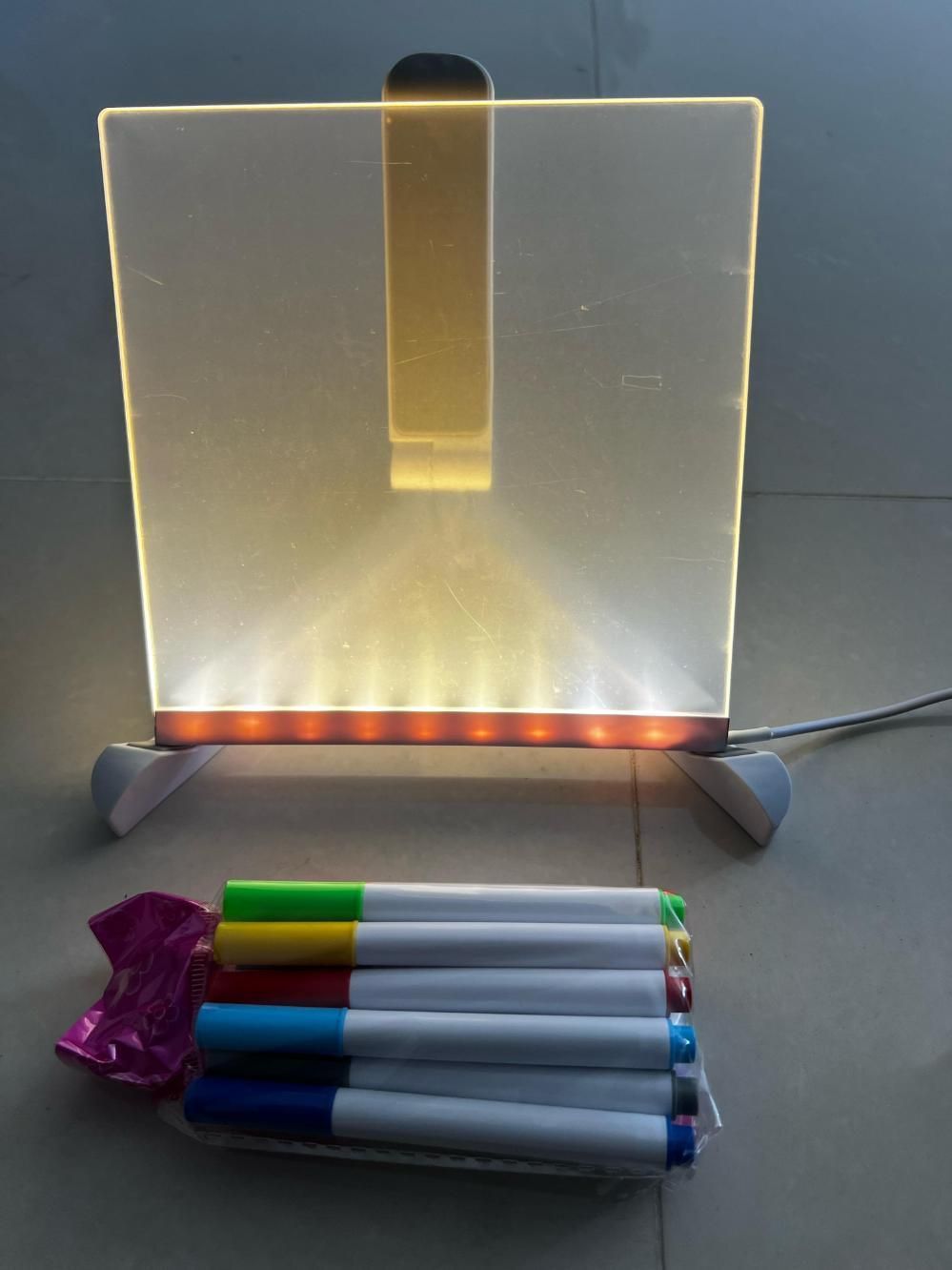 3D LED Glow Board – Transparent Acrylic Writing Pad with Night Light & Erasable Pen